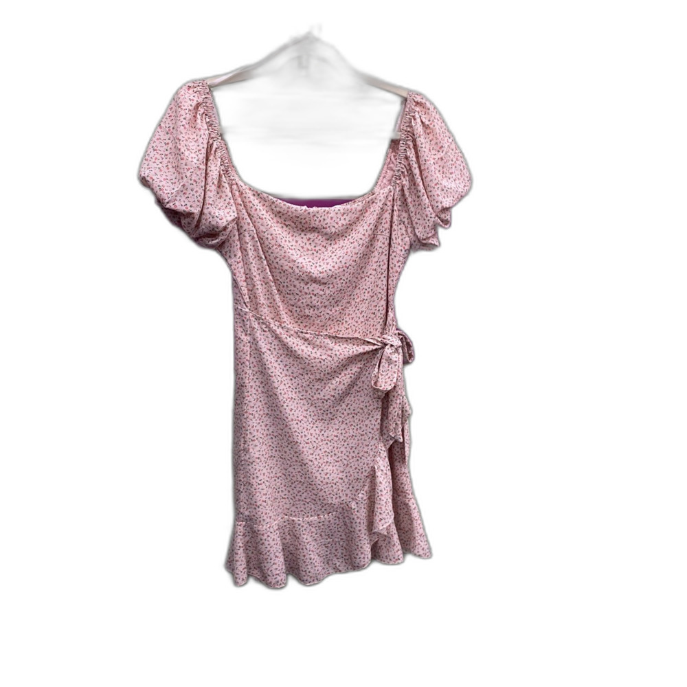 Princess Polly Annie Coquette Cottagecore Milkmaid Floral Wrap Dress Pink US 6